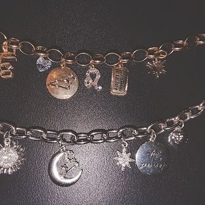 Two Astrology Sign LEO (July23-Aug22) Charm Bracelets in Gold & Silver